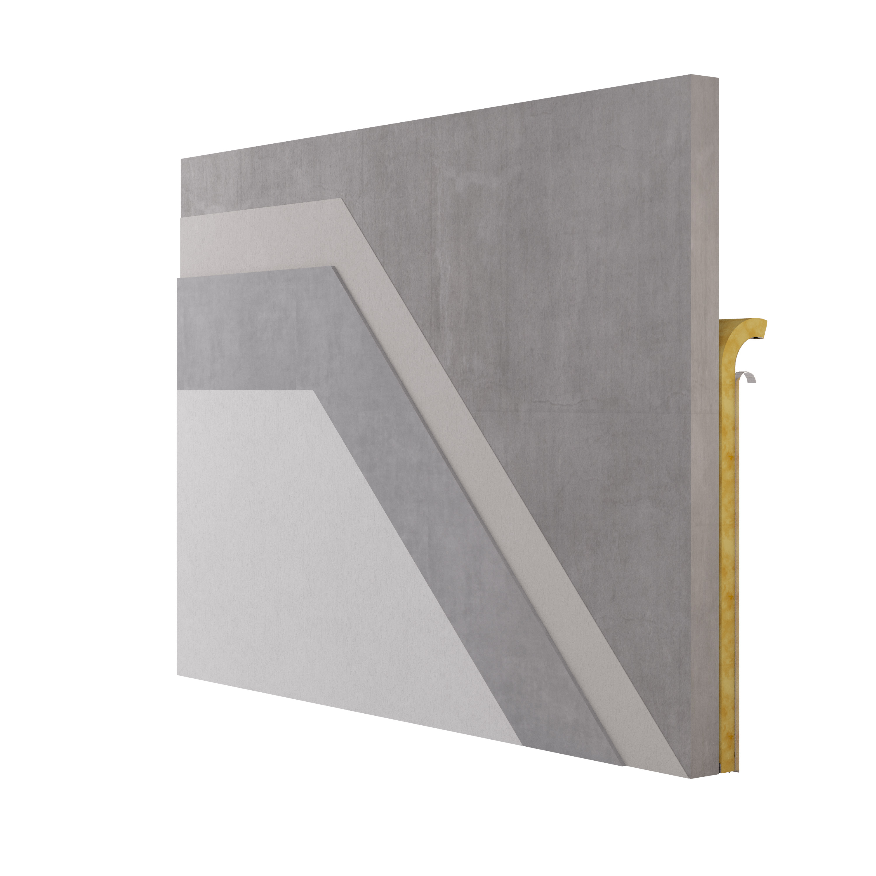 Solución Saint-Gobain | Aislamiento termoacústico en cara interior con estructura drywall placa y lana de vidrio + terminación